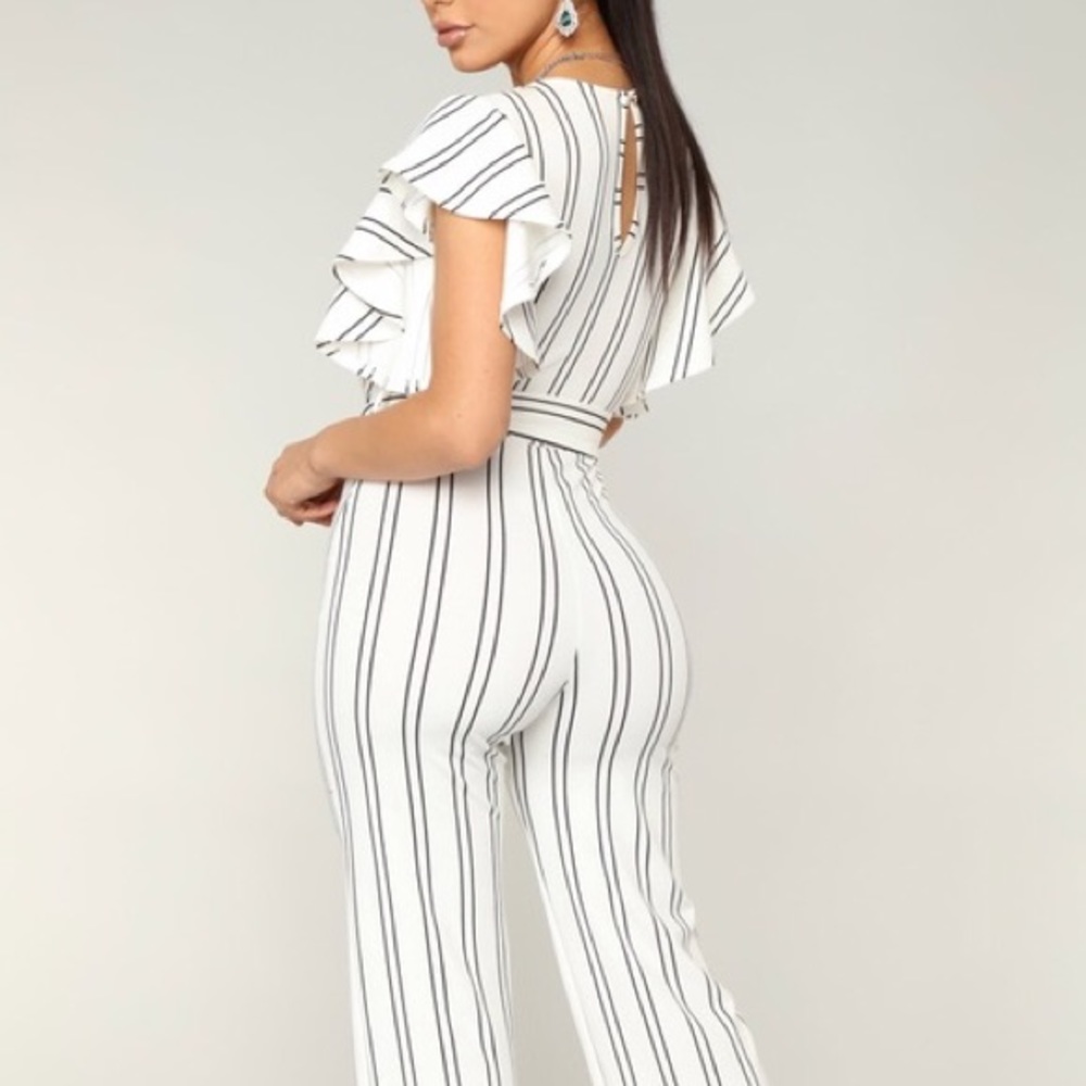 Fashion Nova Jumpsuit - White/Black